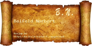 Beifeld Norbert névjegykártya